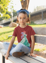 Load image into Gallery viewer, Cute Princess Half Sleeves T-Shirt For Girls -KidsFashionVilla

