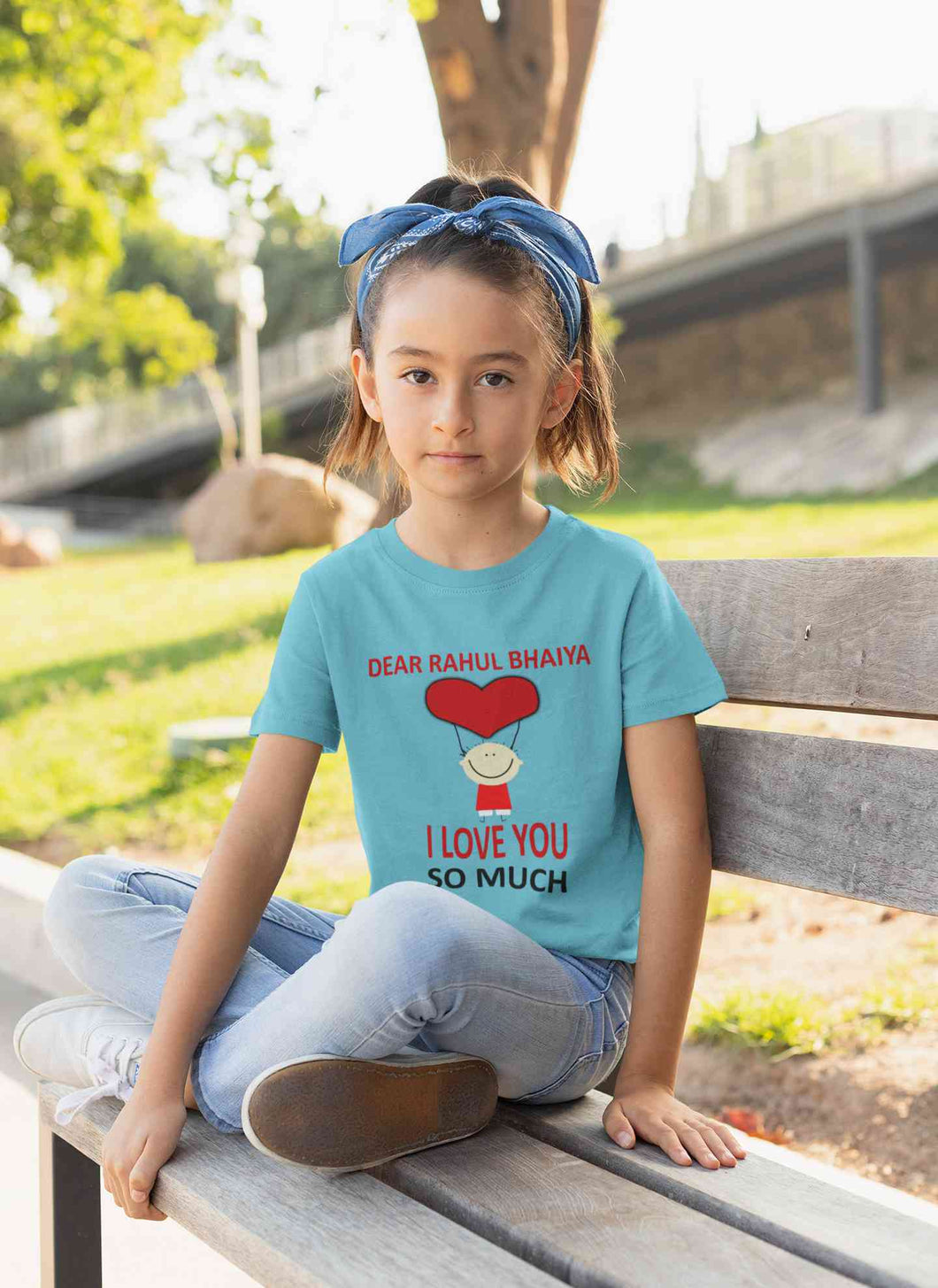Custom Name I love My Bhaiya So Much Half Sleeves T-Shirt For Girls -KidsFashionVilla