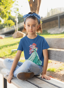 Cute Princess Half Sleeves T-Shirt For Girls -KidsFashionVilla
