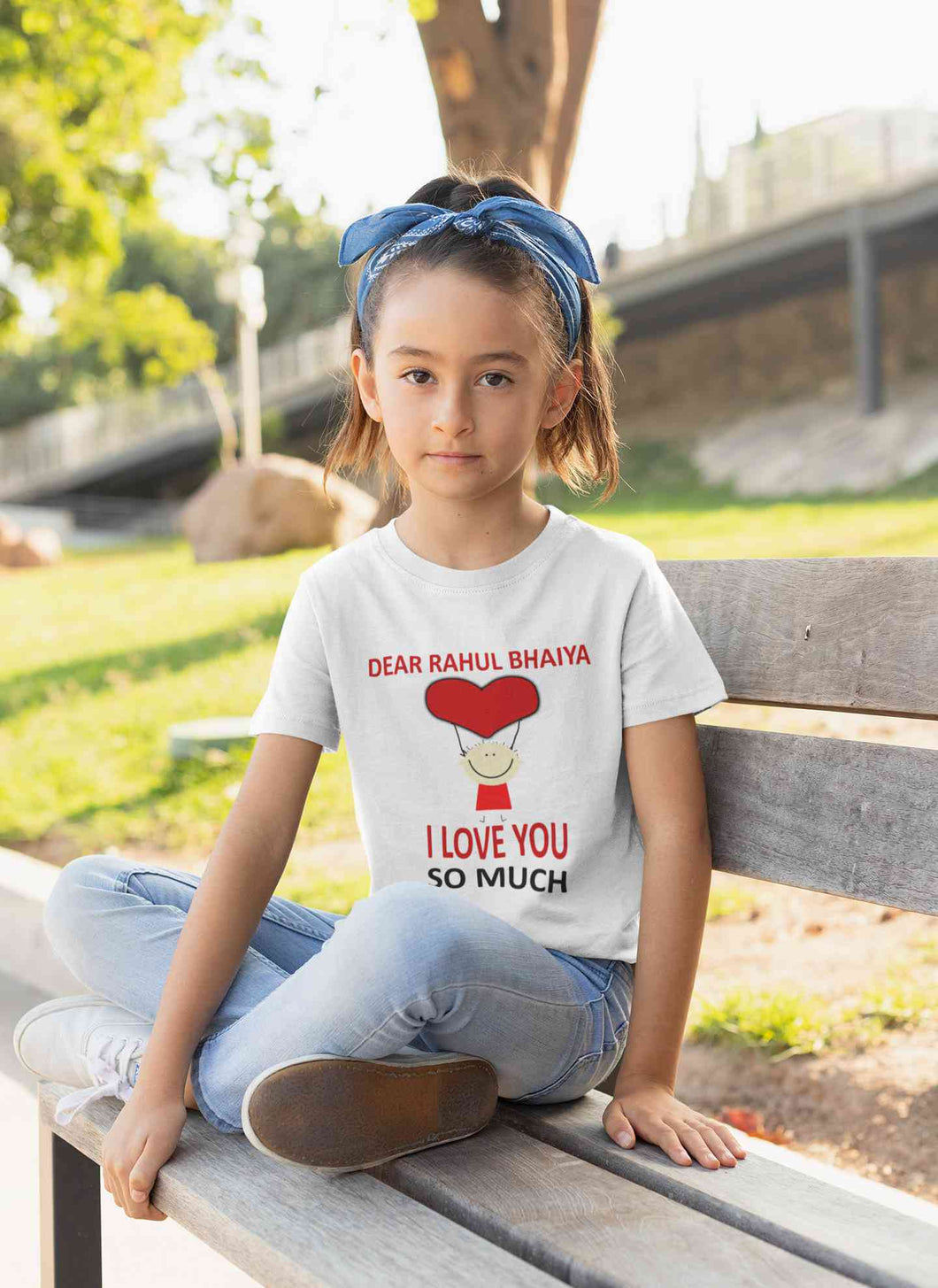 Custom Name I love My Bhaiya So Much Half Sleeves T-Shirt For Girls -KidsFashionVilla