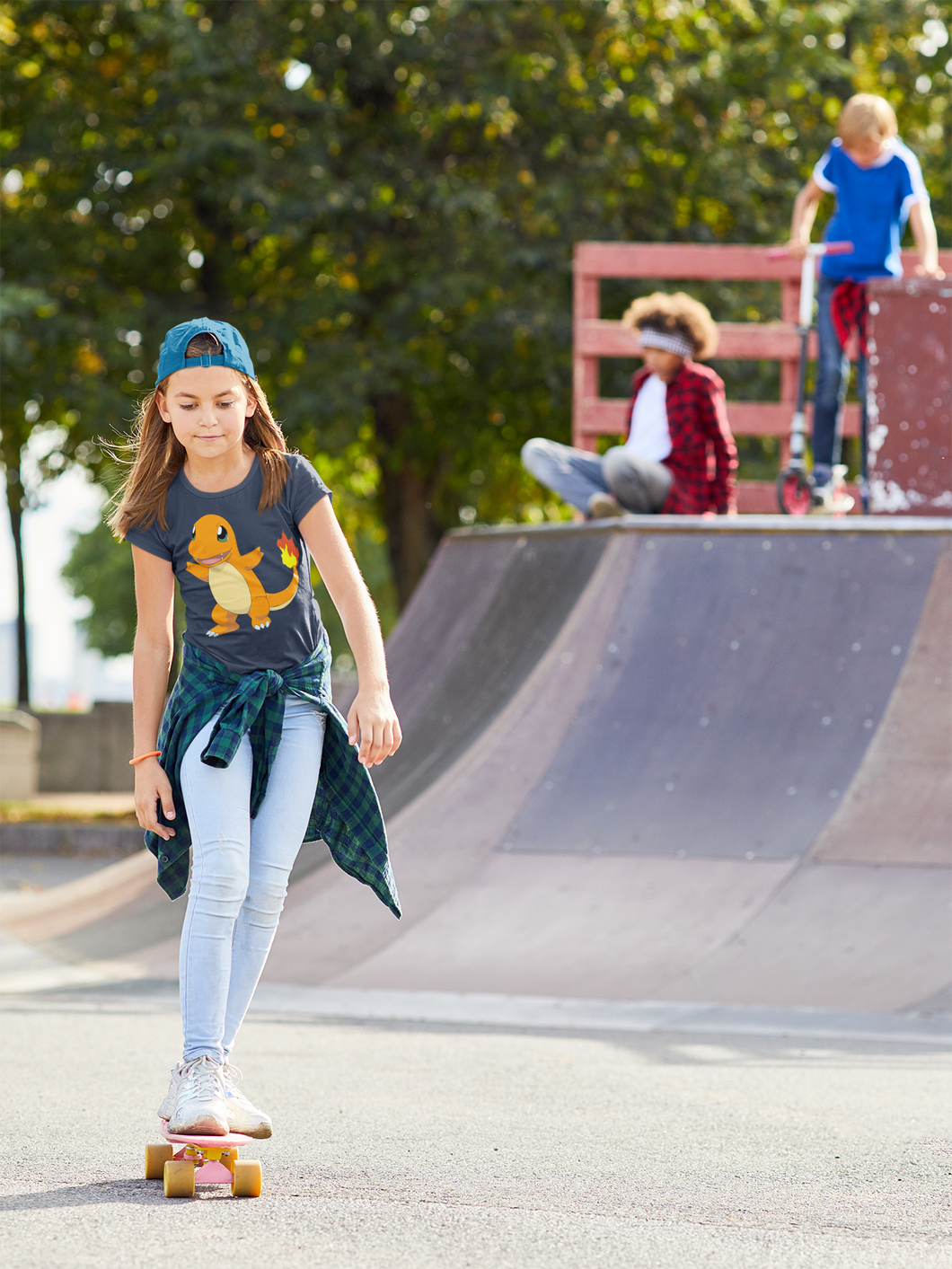 Cute Cartoon Half Sleeves T-Shirt For Girls -KidsFashionVilla