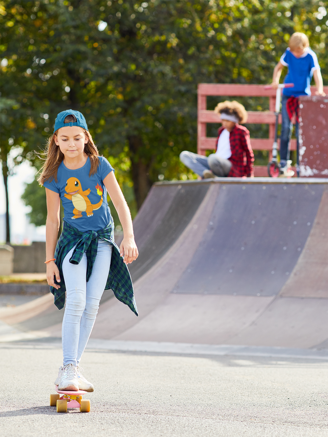 Cute Cartoon Half Sleeves T-Shirt For Girls -KidsFashionVilla