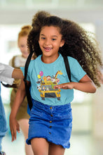Load image into Gallery viewer, Zoo Bus Cartoon Half Sleeves T-Shirt For Girls -KidsFashionVilla
