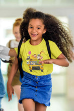 Load image into Gallery viewer, Zoo Bus Cartoon Half Sleeves T-Shirt For Girls -KidsFashionVilla
