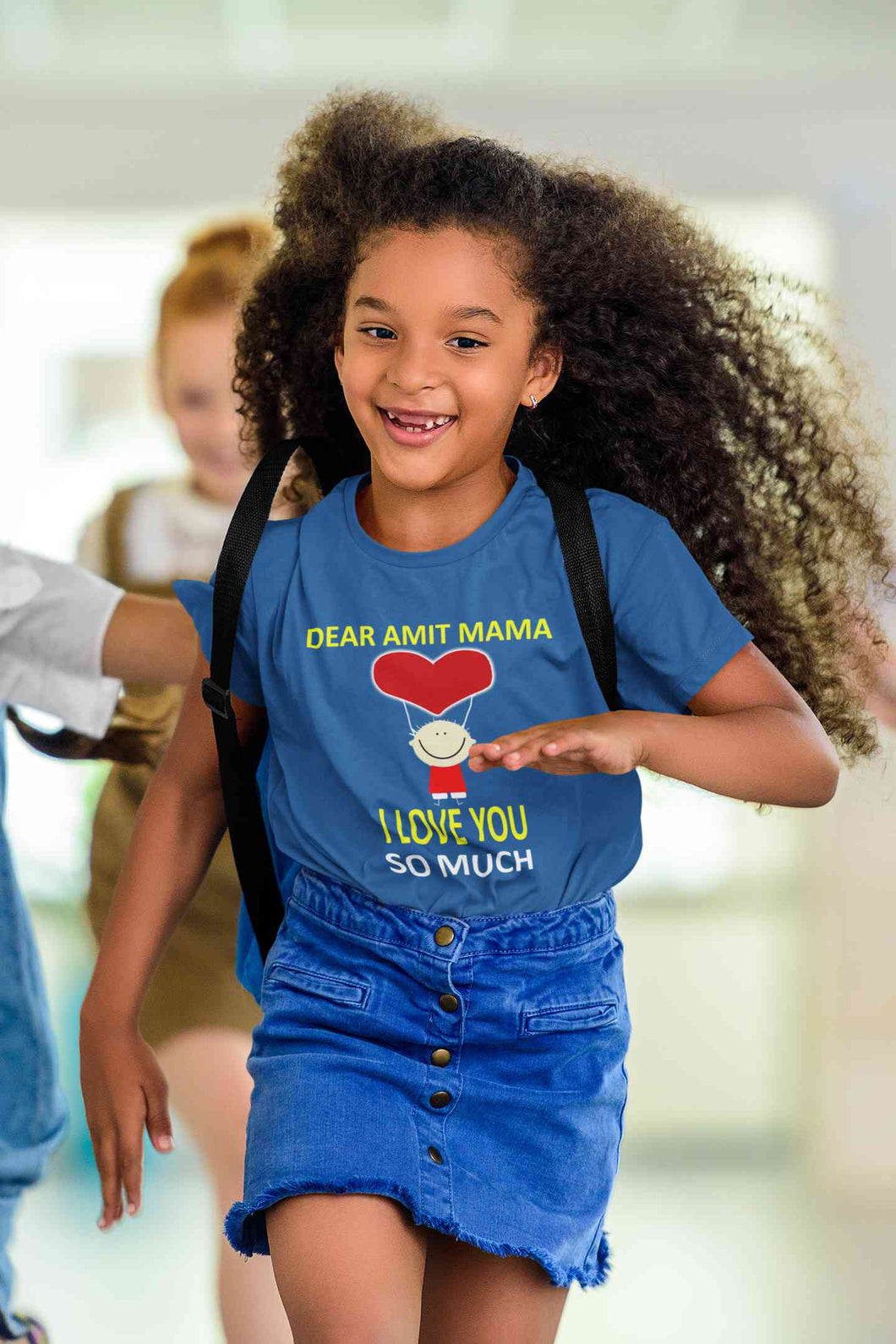 Custom Name I love My Mama So Much Half Sleeves T-Shirt For Girls -KidsFashionVilla