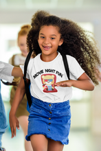 Load image into Gallery viewer, Movie Night Fun Half Sleeves T-Shirt For Girls -KidsFashionVilla
