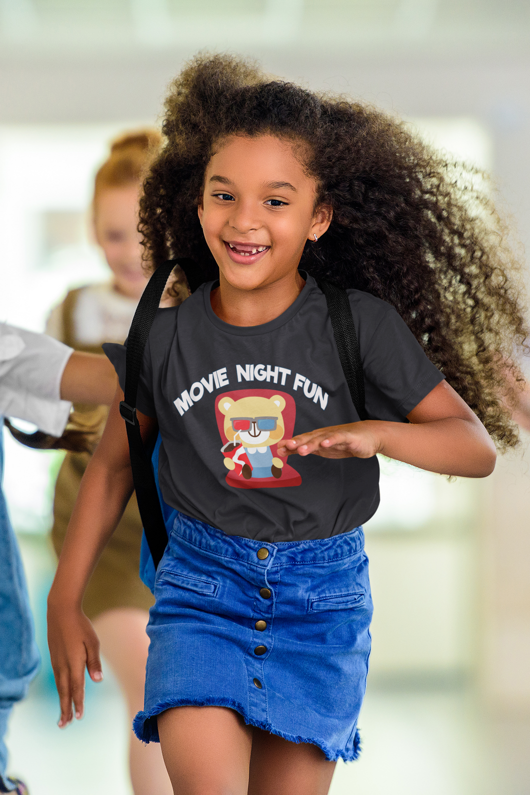 Movie Night Fun Half Sleeves T-Shirt For Girls -KidsFashionVilla