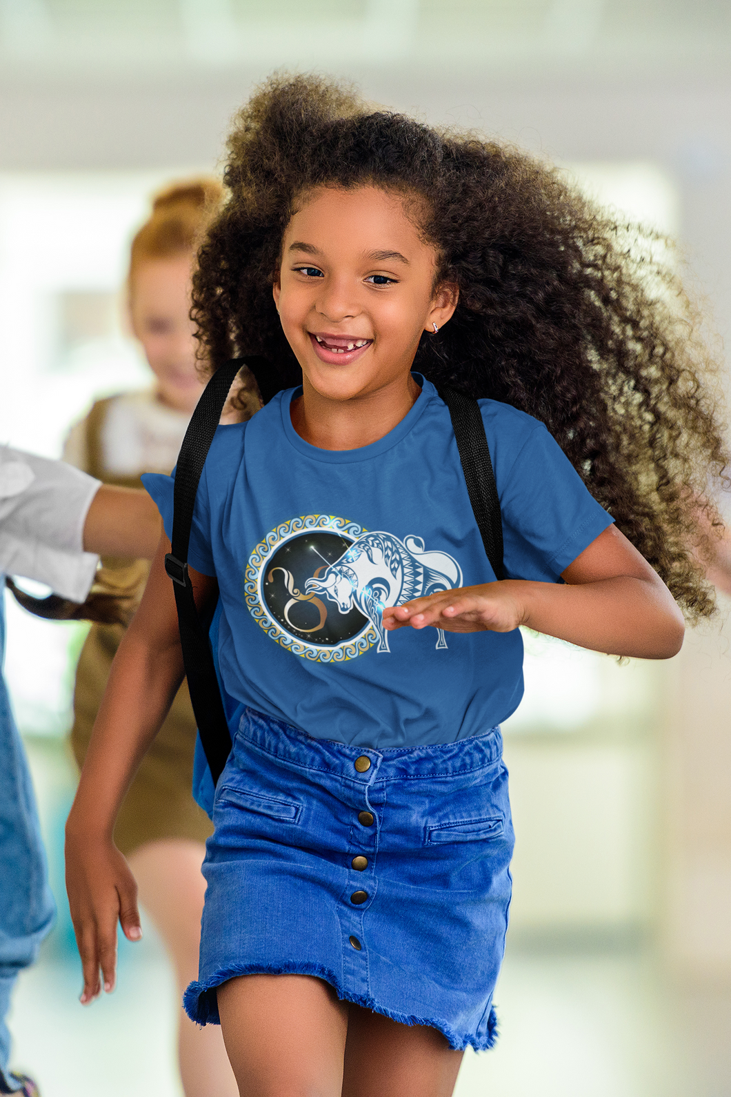 Taurus Zodiac Sign Half Sleeves T-Shirt For Girls -KidsFashionVilla
