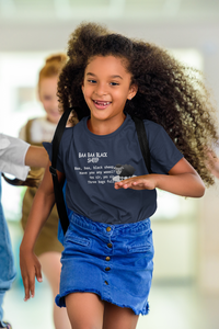 Baa Baa Black Sheep Poem Half Sleeves T-Shirt For Girls -KidsFashionVilla