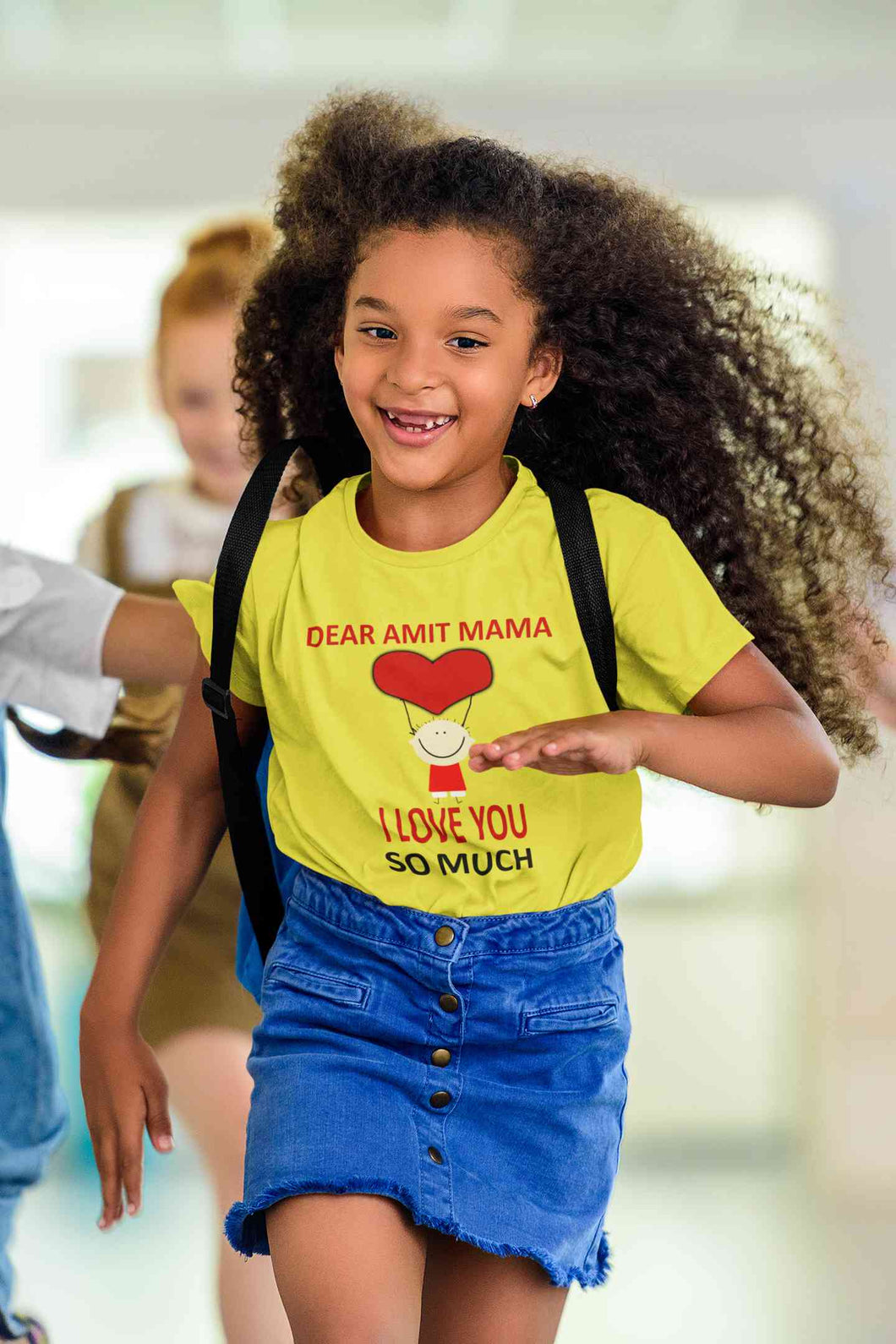 Custom Name I love My Mama So Much Half Sleeves T-Shirt For Girls -KidsFashionVilla