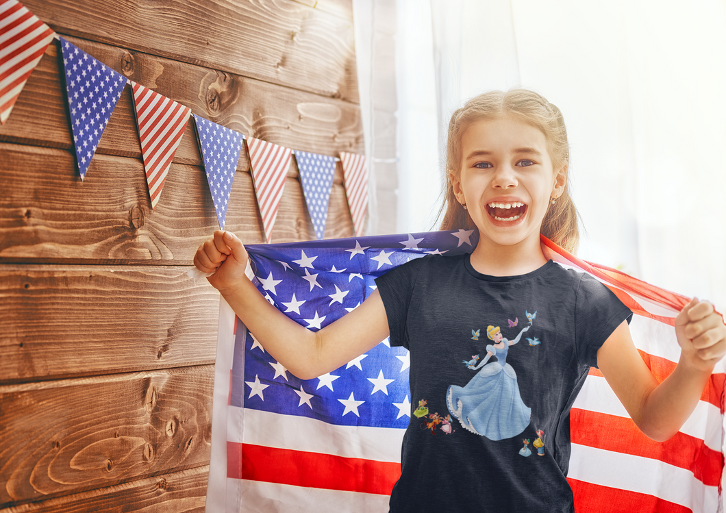 Cute Princess  Half Sleeves T-Shirt For Girls -KidsFashionVilla