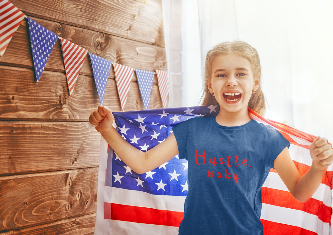 Hustle Baby Half Sleeves T-Shirt For Girls -KidsFashionVilla