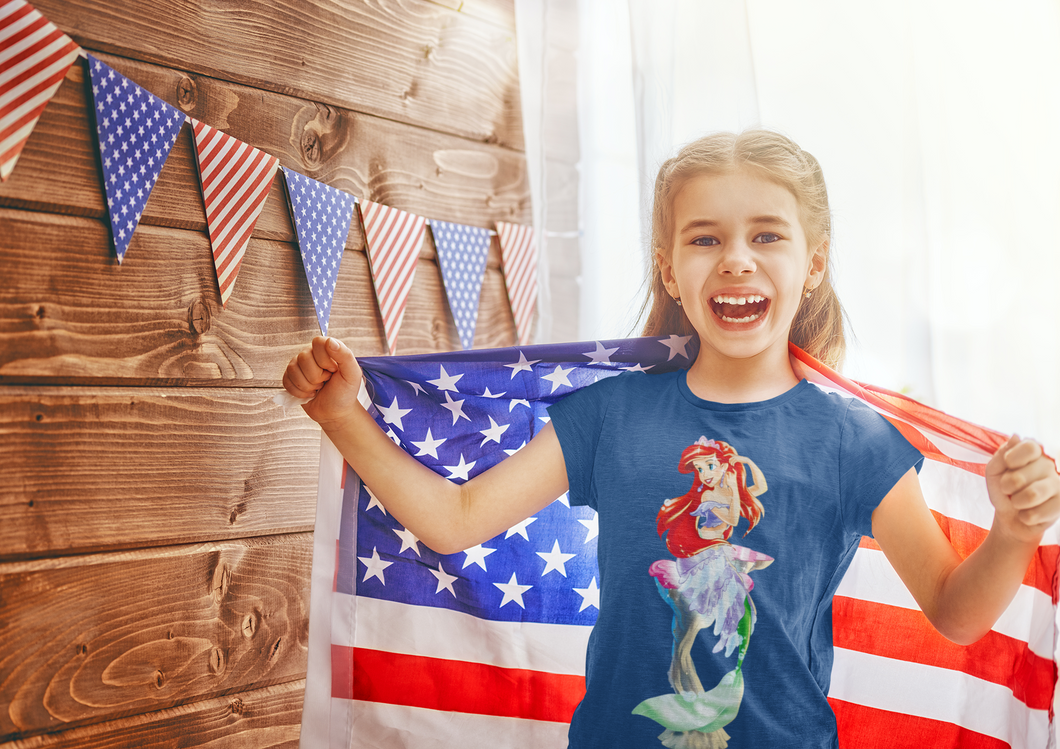 Cute Princess Half Sleeves T-Shirt For Girls -KidsFashionVilla