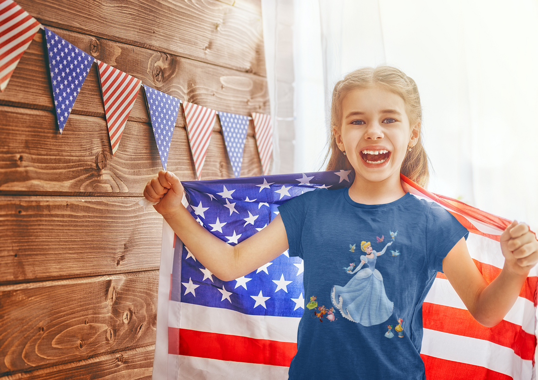 Cute Princess  Half Sleeves T-Shirt For Girls -KidsFashionVilla