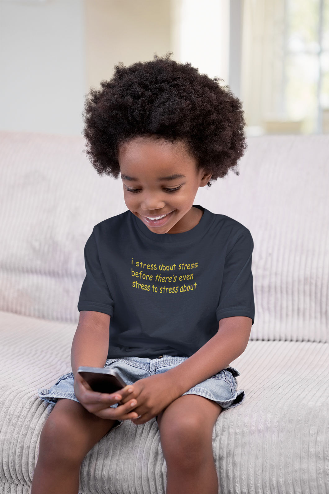 I Stress Minimals Half Sleeves T-Shirt for Boy-KidsFashionVilla
