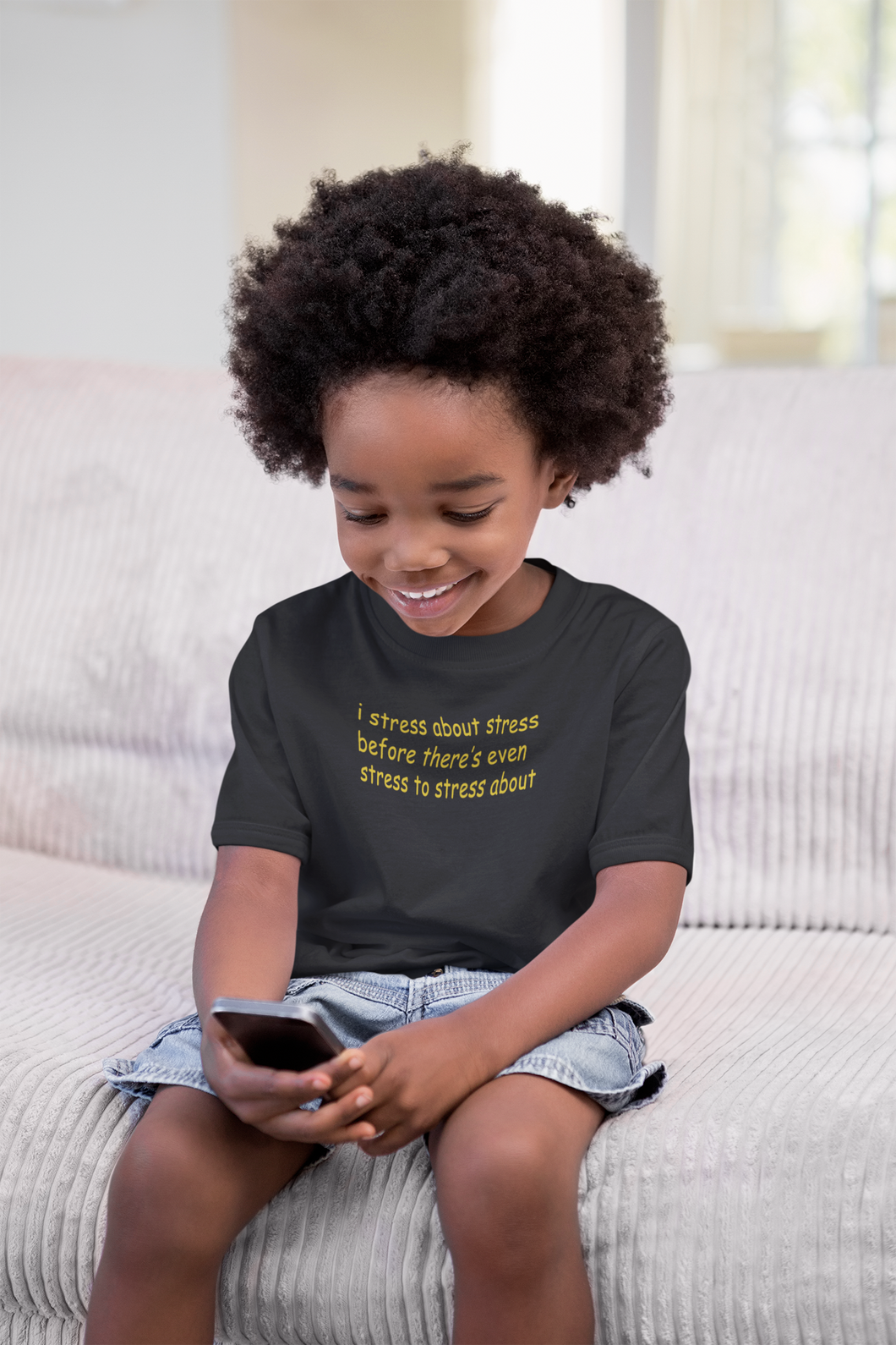 I Stress Minimals Half Sleeves T-Shirt for Boy-KidsFashionVilla