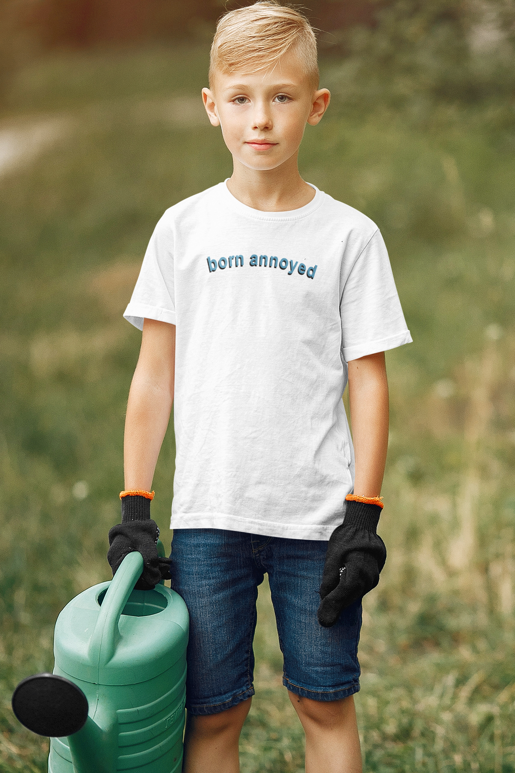 Born Annoyed Minimals Half Sleeves T-Shirt for Boy-KidsFashionVilla