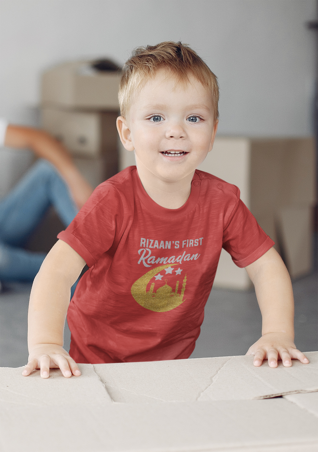 Custom Name First Ramadan Eid Half Sleeves T-Shirt for Boy-KidsFashionVilla