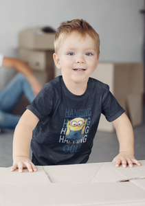 Hanging Out Minion Half Sleeves T-Shirt for Boy-KidsFashionVilla