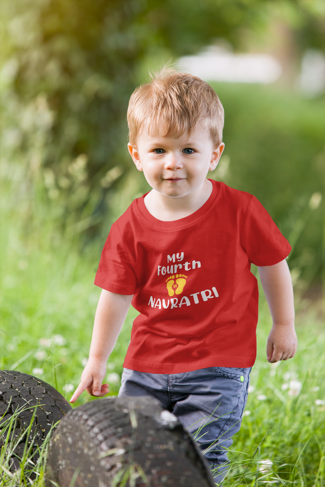 My Fourth Navratri Half Sleeves T-Shirt for Boy-KidsFashionVilla
