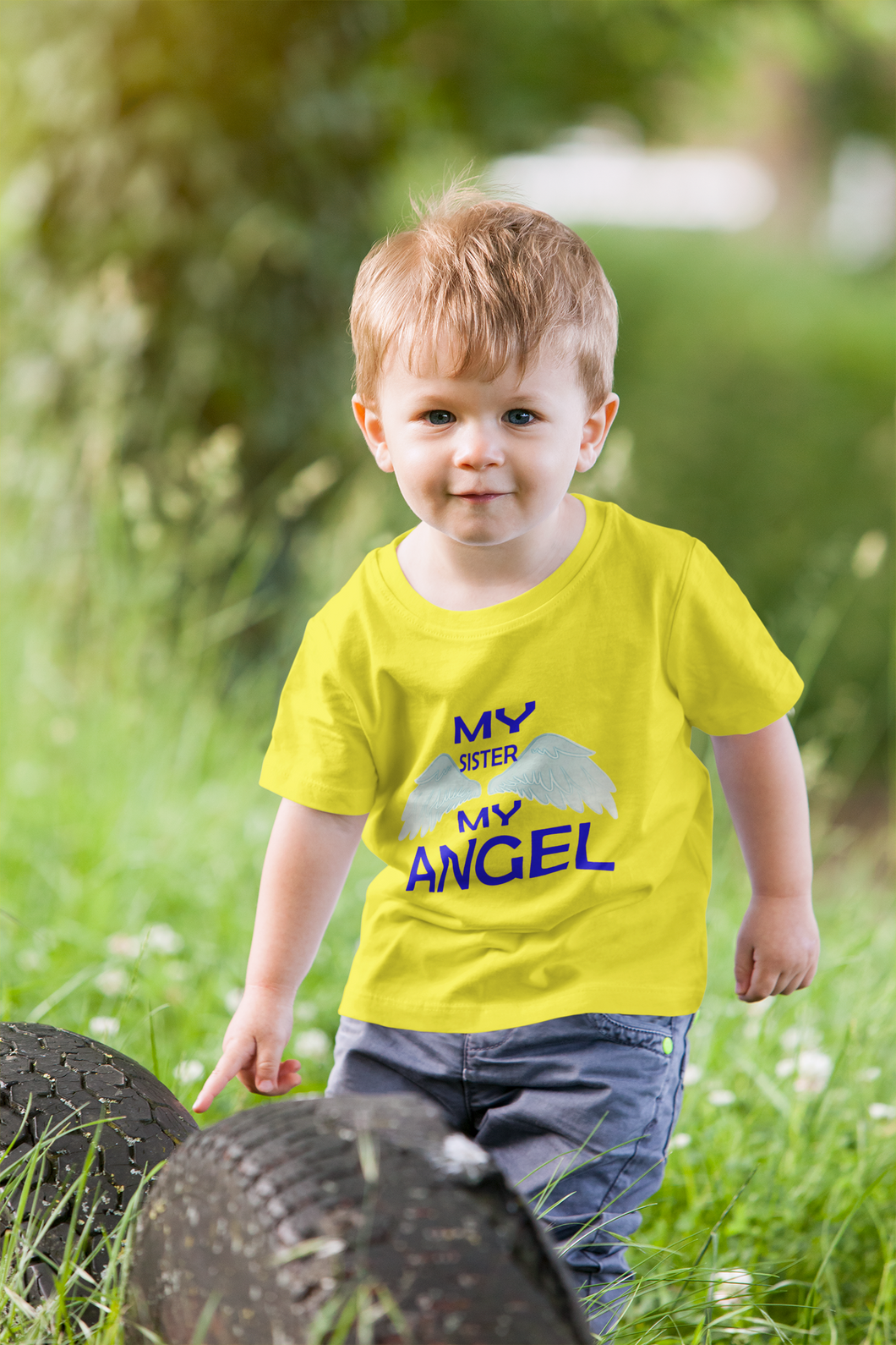 My Sister My Angel Half Sleeves T-Shirt for Boy-KidsFashionVilla