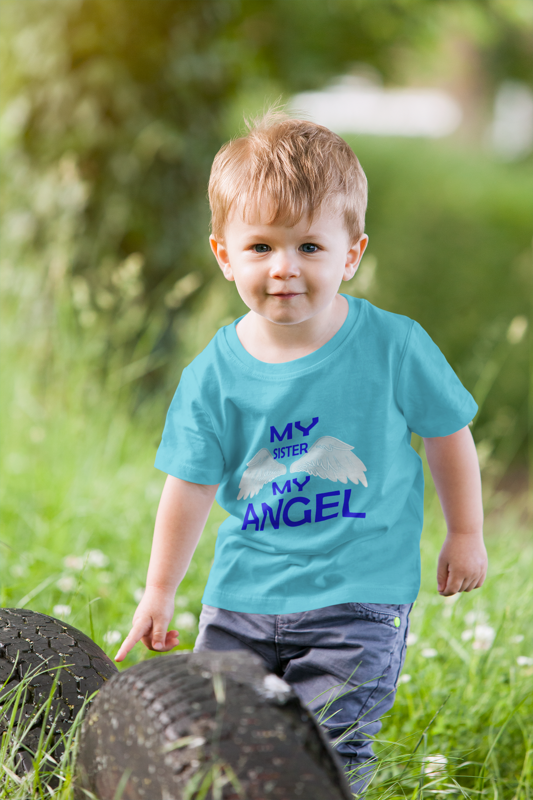 My Sister My Angel Half Sleeves T-Shirt for Boy-KidsFashionVilla