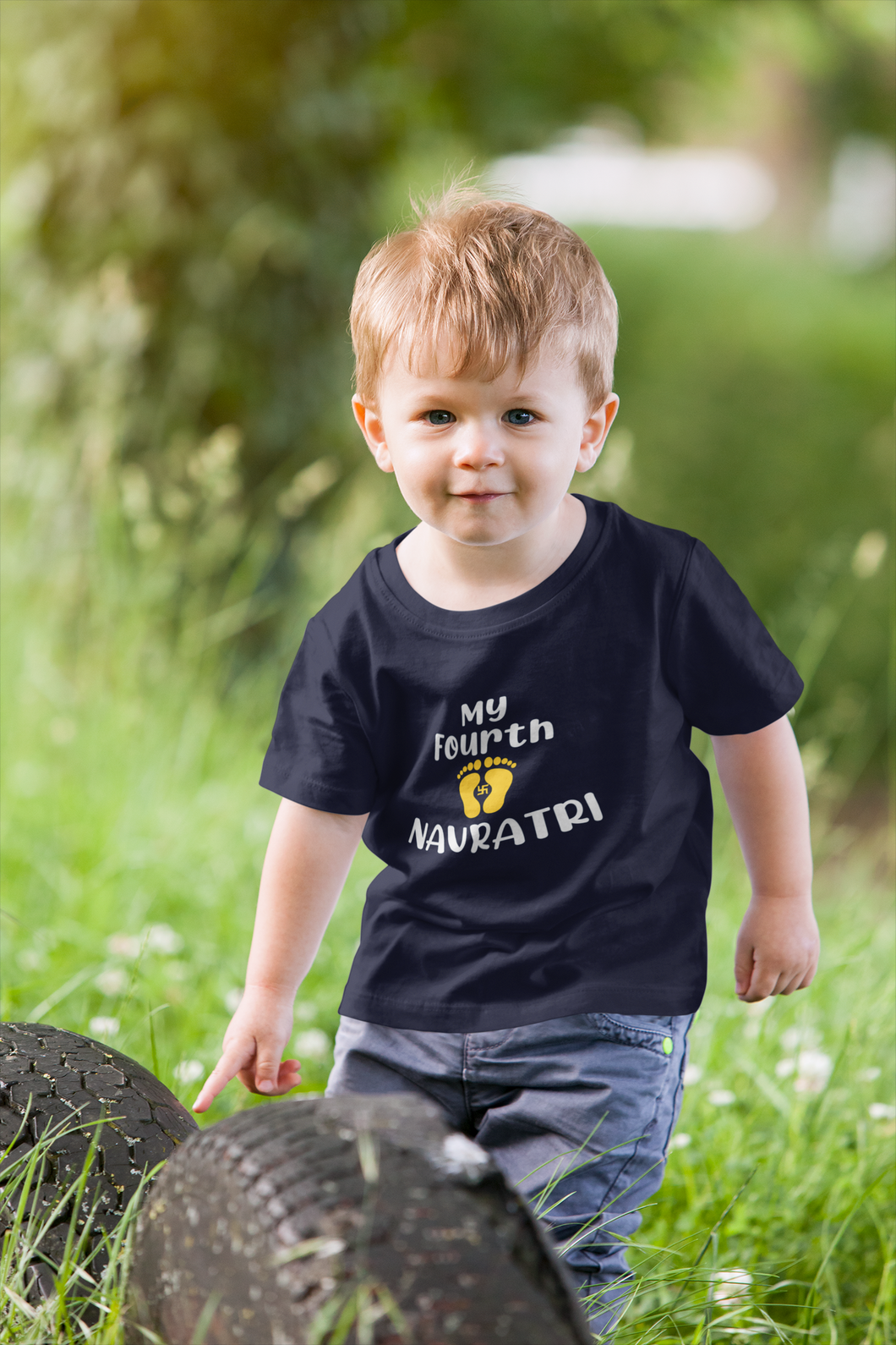 My Fourth Navratri Half Sleeves T-Shirt for Boy-KidsFashionVilla