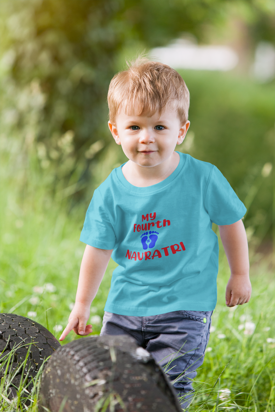 My Fourth Navratri Half Sleeves T-Shirt for Boy-KidsFashionVilla