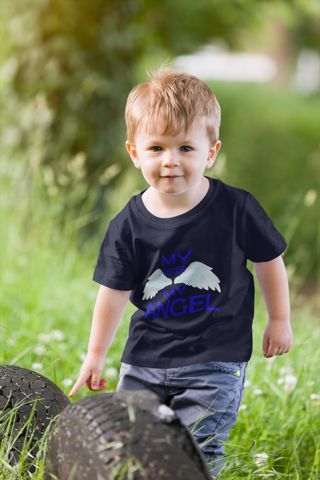 My Sister My Angel Half Sleeves T-Shirt for Boy-KidsFashionVilla
