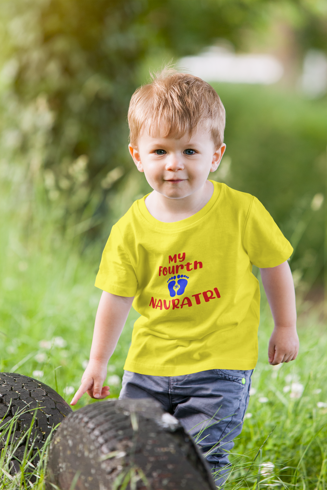 My Fourth Navratri Half Sleeves T-Shirt for Boy-KidsFashionVilla