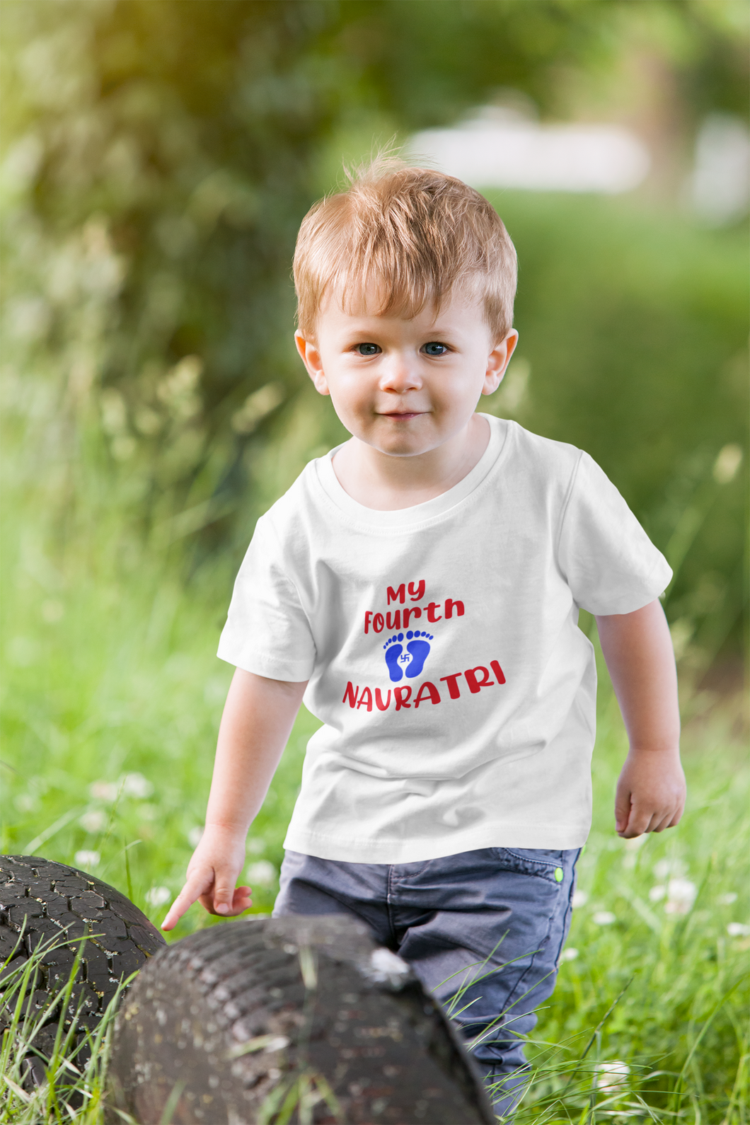 My Fourth Navratri Half Sleeves T-Shirt for Boy-KidsFashionVilla