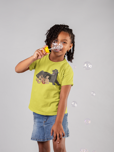 Cute Cartoon Half Sleeves T-Shirt For Girls -KidsFashionVilla