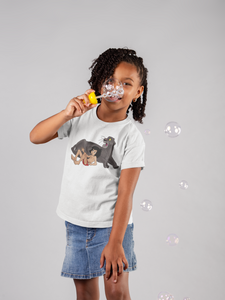 Cute Cartoon Half Sleeves T-Shirt For Girls -KidsFashionVilla