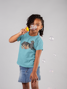 Cute Cartoon Half Sleeves T-Shirt For Girls -KidsFashionVilla
