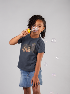 Cute Cartoon Half Sleeves T-Shirt For Girls -KidsFashionVilla