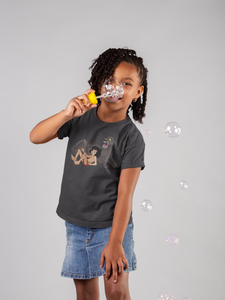 Cute Cartoon Half Sleeves T-Shirt For Girls -KidsFashionVilla