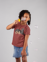 Load image into Gallery viewer, Cute Cartoon Half Sleeves T-Shirt For Girls -KidsFashionVilla
