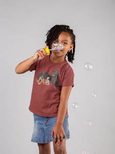 Cute Cartoon Half Sleeves T-Shirt For Girls -KidsFashionVilla