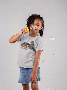 Cute Cartoon Half Sleeves T-Shirt For Girls -KidsFashionVilla