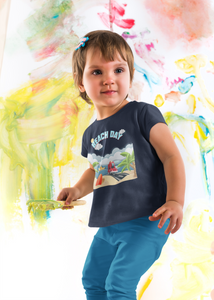 Beach Day Half Sleeves T-Shirt For Girls -KidsFashionVilla