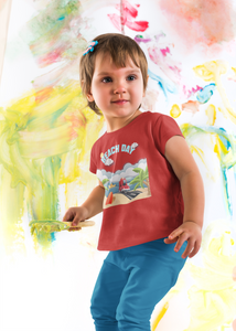 Beach Day Half Sleeves T-Shirt For Girls -KidsFashionVilla