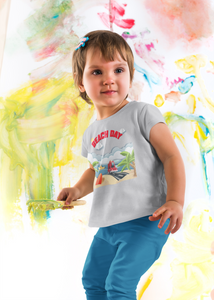 Beach Day Half Sleeves T-Shirt For Girls -KidsFashionVilla