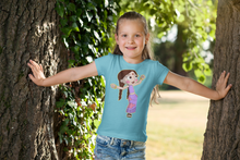 Load image into Gallery viewer, Cute Cartoon Half Sleeves T-Shirt For Girls -KidsFashionVilla
