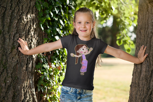 Cute Cartoon Half Sleeves T-Shirt For Girls -KidsFashionVilla