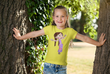 Load image into Gallery viewer, Cute Cartoon Half Sleeves T-Shirt For Girls -KidsFashionVilla
