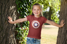 Load image into Gallery viewer, Superhero Half Sleeves T-Shirt For Girls -KidsFashionVilla
