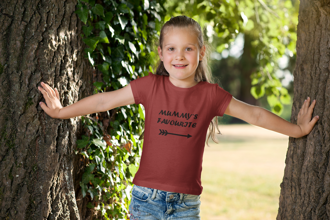 Mummys Favourite Half Sleeves T-Shirt For Girls -KidsFashionVilla