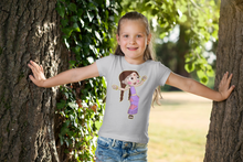 Load image into Gallery viewer, Cute Cartoon Half Sleeves T-Shirt For Girls -KidsFashionVilla
