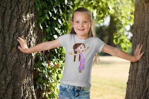 Cute Cartoon Half Sleeves T-Shirt For Girls -KidsFashionVilla