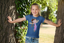 Load image into Gallery viewer, Cute Cartoon Half Sleeves T-Shirt For Girls -KidsFashionVilla
